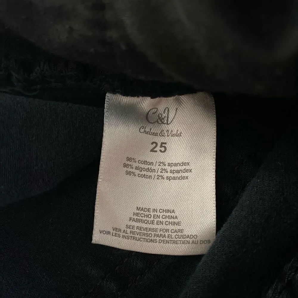 Chelsea & violet black Fringe Jeans Size 25